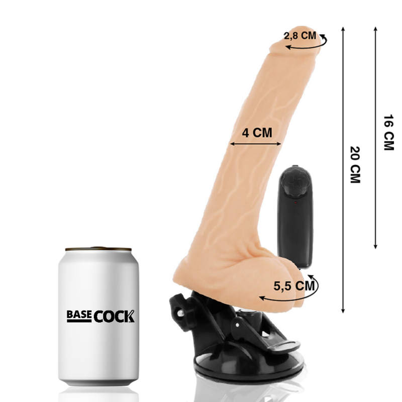 BASECOCK - VIBRADOR DE CONTROLE REMOTO NATURAL REALISTA COM TESTÍCULOS 20 CM - Image 5