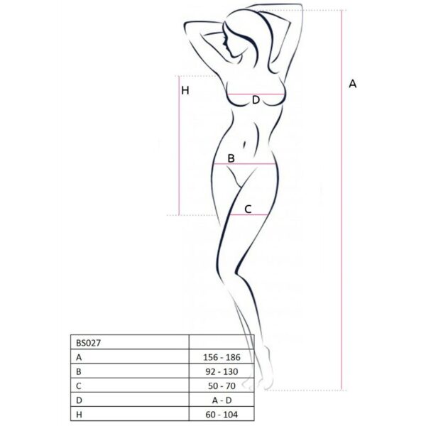 PASSION - MULHER BS027 BODYSTOCKING VESTIDO BRANCO ESTILO TAMANHO ÚNICO - Image 2