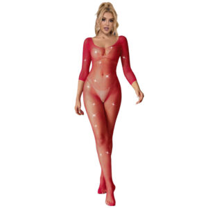 img_185265_6d3b08b187dd293474ccbe8350665cd7_1 SUBBLIME - 952419 BODYSTOCKING DE REDE COM DIAMANTES MANGA COMPRIDA VERMELHO TAMANHO ÚNICO