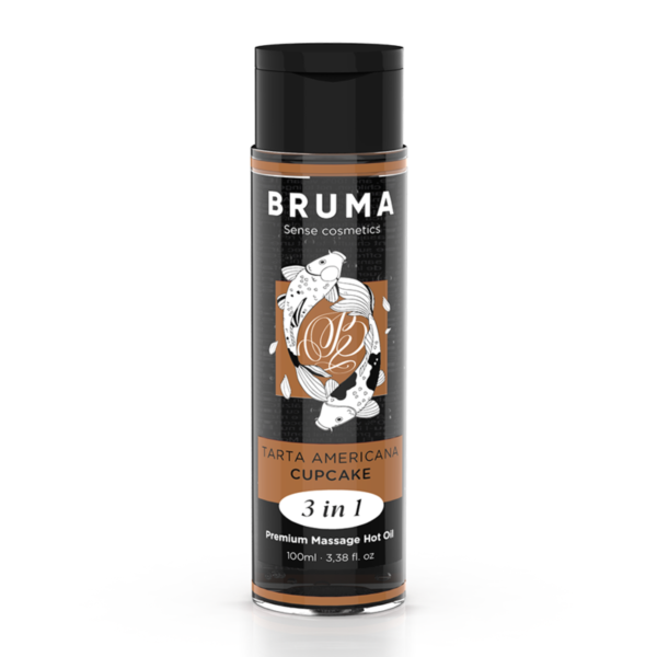 BRUMA - ÓLEO DE MASSAGEM PREMIUM EFEITO CALOR SABOR CUPCAKE 3 EM 1 - 100 ML