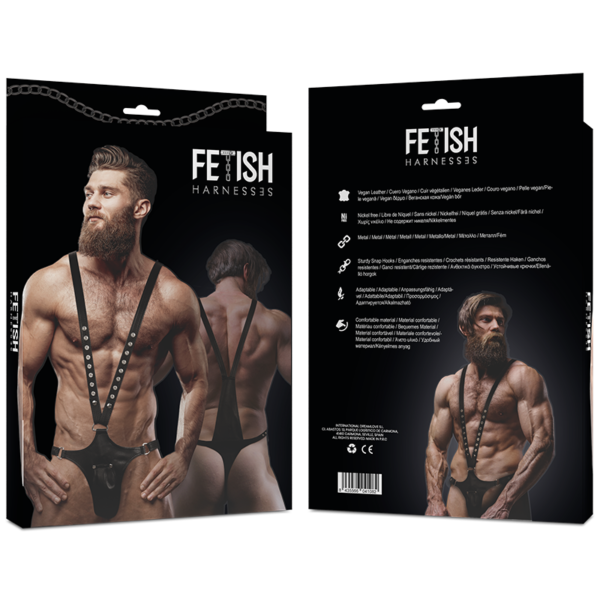 FETISH SUBMISSIVE ATTITUDE - ARNÊS DE COURO ECO EM FORMA DE V PARA HOMEM - Image 4