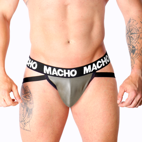 MACHO - MX27GR JOCK COURO CINZA BEGE S - Image 3