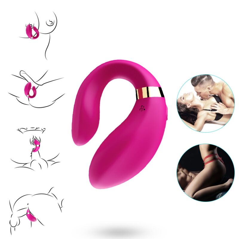 ARMONY - VIBRADOR CRESCENTE PARA CASAIS CONTROLE REMOTO FÚCSIA - Image 2