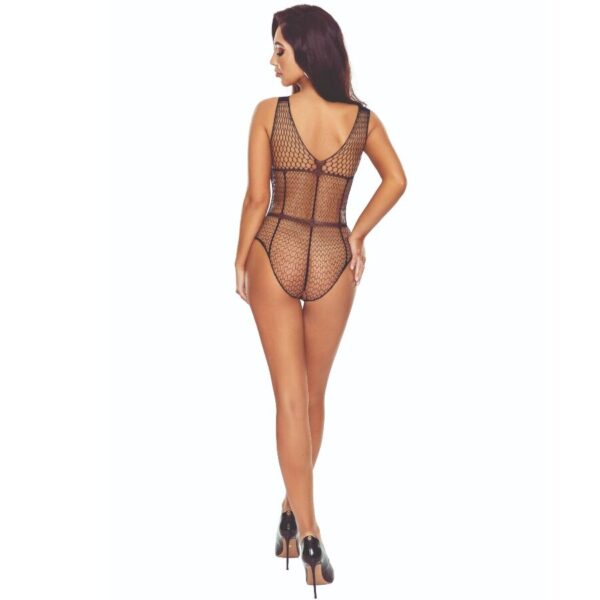 PASSION - BS114 BLACK GRID BODYSTOCKING - Image 2
