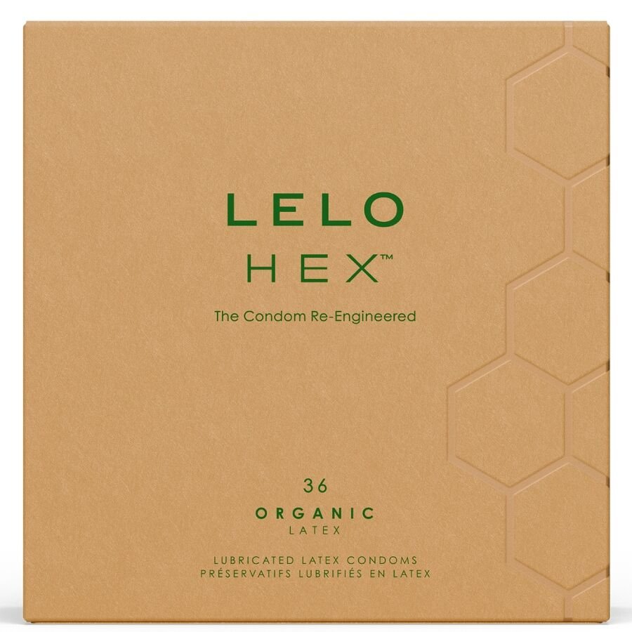 LELO - CAIXA DE PRESERVATIVOS ORGÂNICOS HEX 36 UNIDADES