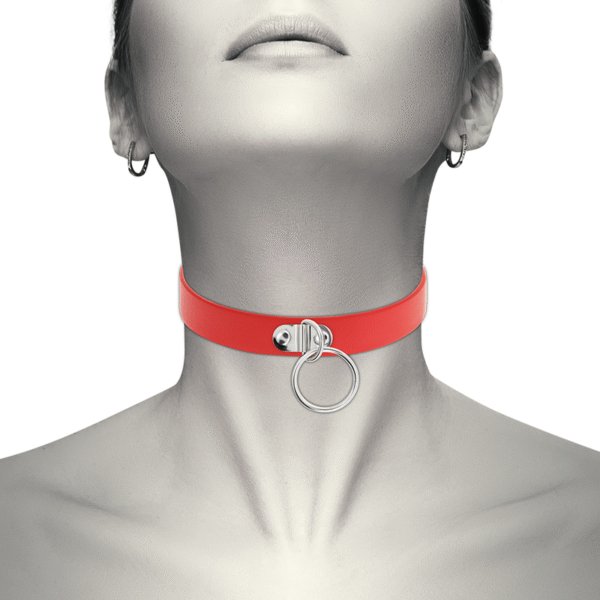 COQUETTE CHIC DESIRE - COLAR DE COURO VEGANO VERMELHO ACESSÓRIO FETISH MULHER - Image 2