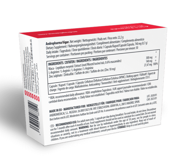 ANDROPHARMA VIGOR - SUPLEMENTO DE AUMENTO DA LIBIDO - Image 2