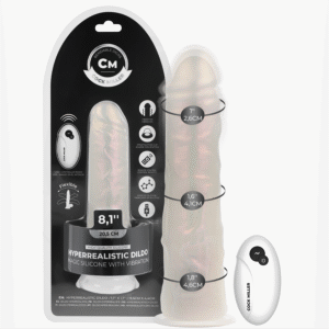 img_212488_2c1f25de4fc3eb0080a9ccd7357025a6_1 COCK MILLER - DILDO COM VENTOSA, LUZES E VIBRAÇÃO COM CONTROLE REMOTO BRANCO 20,5 CM