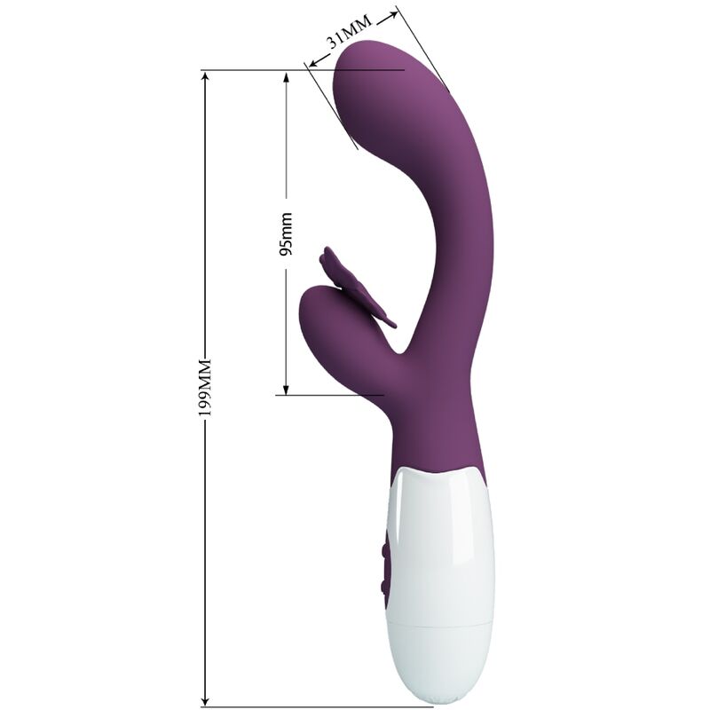 PRETTY LOVE - BUTTERFLY KISS VIBRADOR DE COELHO E ESTIMULADOR DE PONTO G ROXO - Image 3