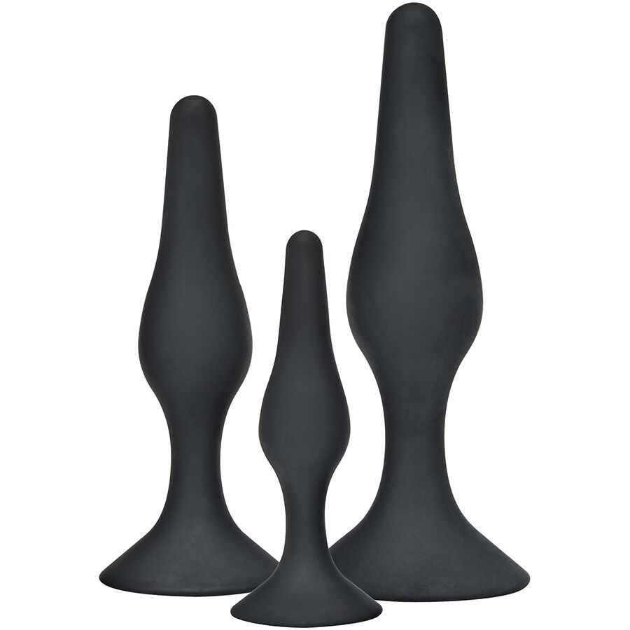 TOYJOY - ANAL PLAY CURVY COMPANIONS PLUG ANAL 3 PEÇAS PRETO