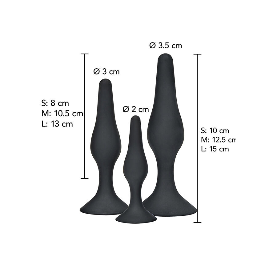 TOYJOY - ANAL PLAY CURVY COMPANIONS PLUG ANAL 3 PEÇAS PRETO - Image 2