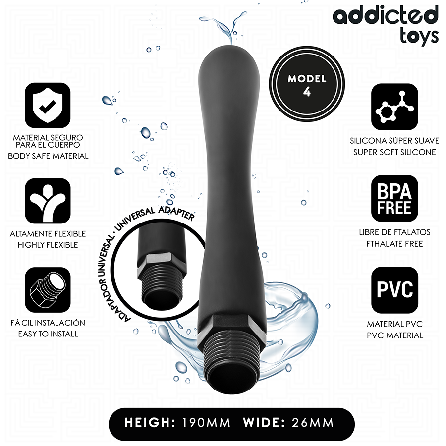 ADDICTED TOYS - LIMPADOR ANAL COM ADAPTADOR UNIVERSAL MODELO 4 - Image 2