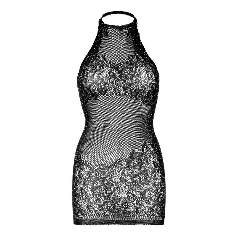 LEG AVENUE - MINI VESTIDO RHINESTONE HALTER TAMANHO ÚNICO - PRETO - Image 3