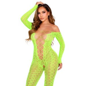 img_205334_d4b492ef14a2cf4b7f0e7b6d49a08120_1 LEG AVENUE - BODYSTOCKING SEM BASE EXÓTICO RENDA DE COBRA VERDE NEON