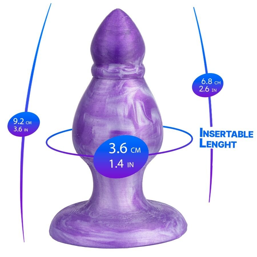 SILEXD - QUEEN ANAL PLUG FANTASY LIQUID SILICONE THEMORREATIVE PURPLE 9.2 CM - Image 2