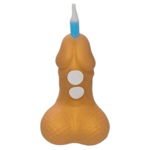 DIABLO PICANTE - VELA DOURADA COM NÚMERO DE ANIVERSÁRIO EM FORMATO DE PÊNIS