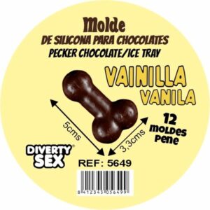 DIABLO PICANTE - FORMA DE CHOCOLATE COM 12 PÊNIS DE SILICONE PARA PENDURAR - BAUNILHA