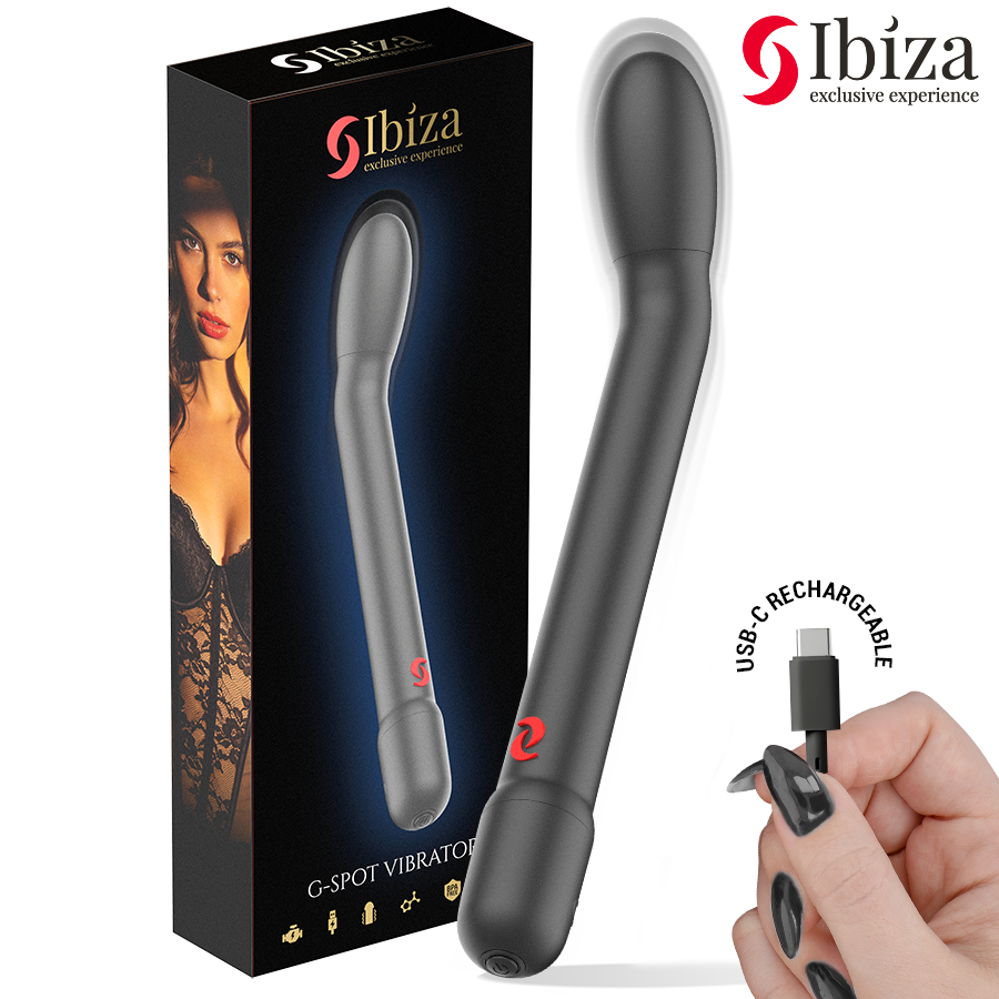 IBIZA - VIBRADOR DE PONTO G PRETO COM VIBRAÇÃO