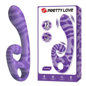 PRETTY LOVE - SUMMER VIBRADOR DE DUAS PONTAS COM ALÇA 19 CM Ø 3,5 CM ROXO